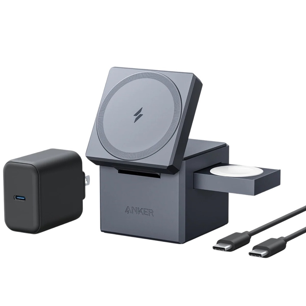 Anker 3 in 1 MagSafe Wireless Charger with USB-C Cable